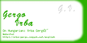 gergo vrba business card